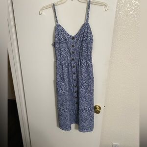 Blue & white flowered dress spaghetti straps